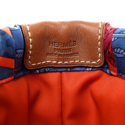 Hermes Silk Carre en Cravates Fourbi 20 PM Pouch Bleu Saphir 6 of 10
