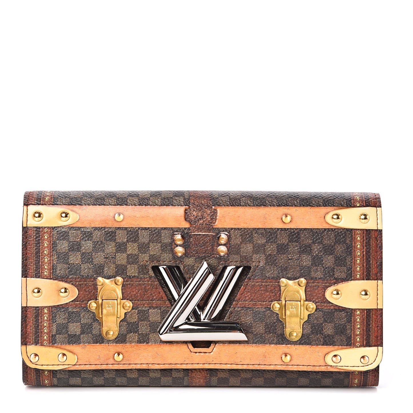 Transformed Damier Ebene Time Trunk Twist Wallet