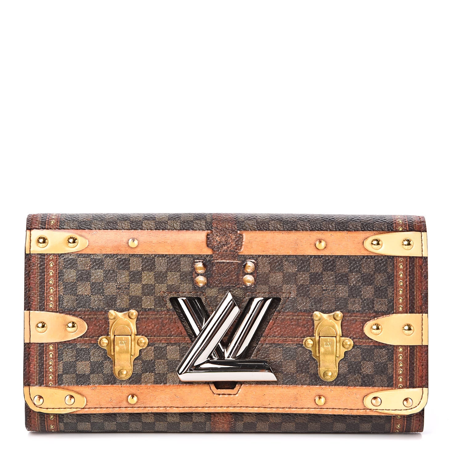 Louis Vuitton Transformed Damier Ebene Time Trunk Twist Wallet 1 of 7