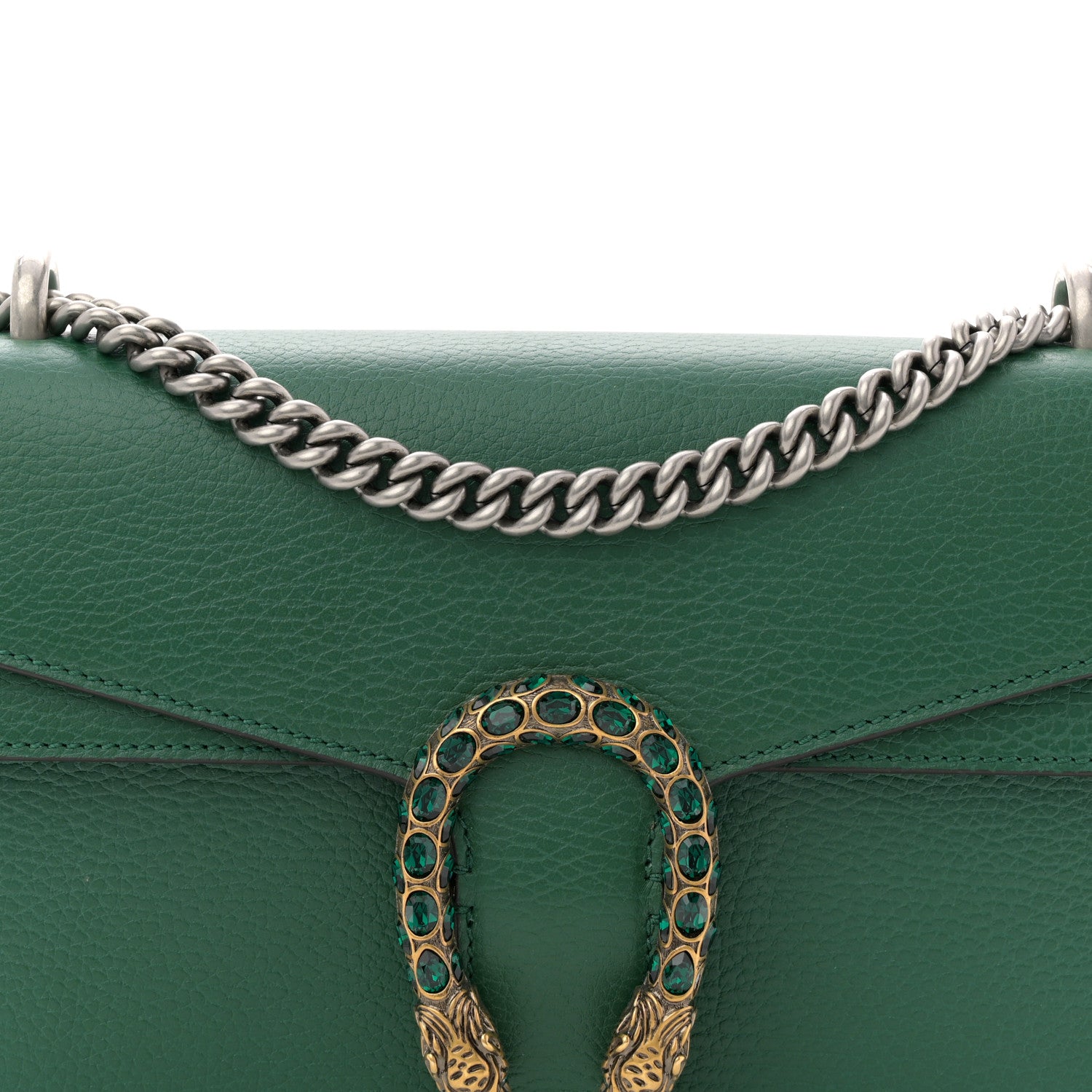 Gucci Pebbled Calfskin Small Dionysus Shoulder Bag Emerald 9 of 12