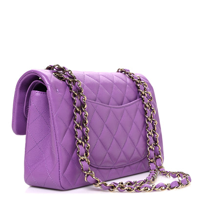 Chanel Caviar Quilted Small Double Flap Purple 3 of 10