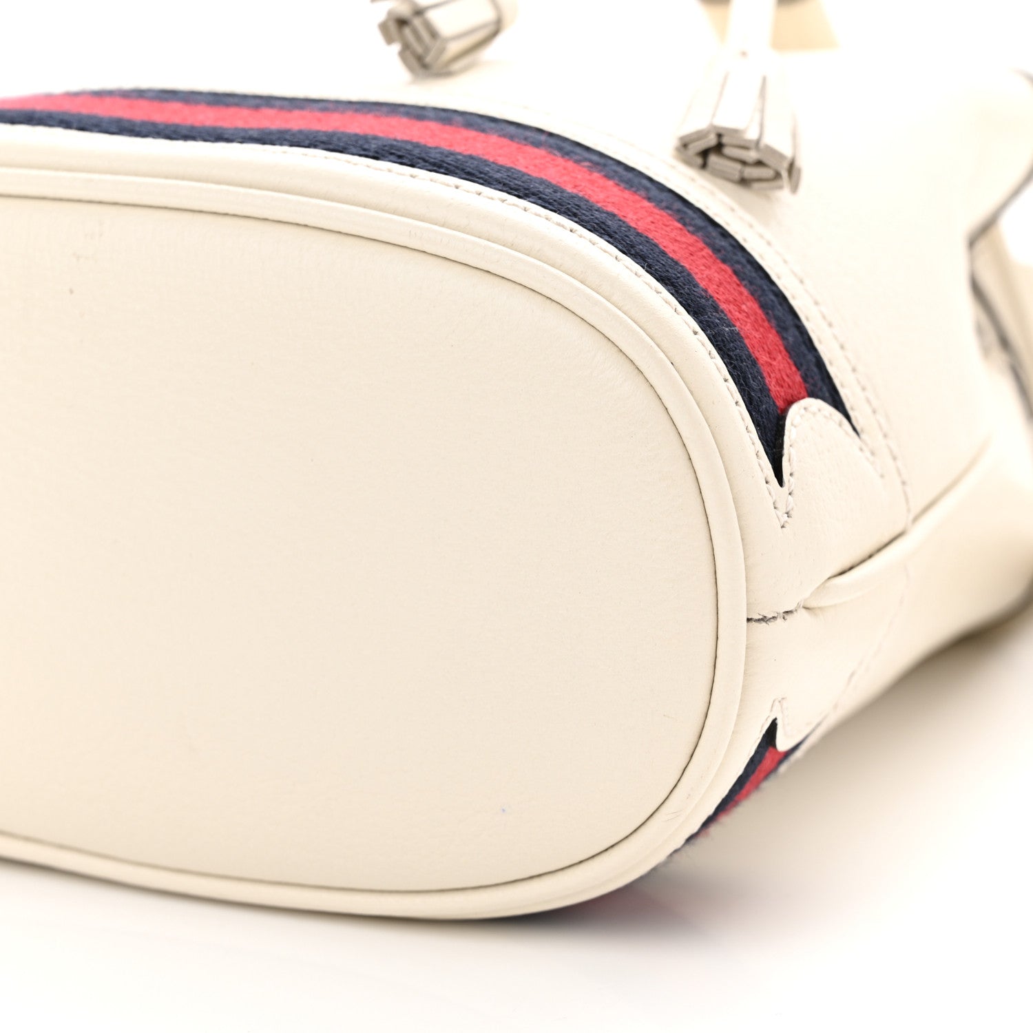 Gucci Glazed Textured Calfskin Web Small Ophidia Bucket Bag Mystic White 10 of 10