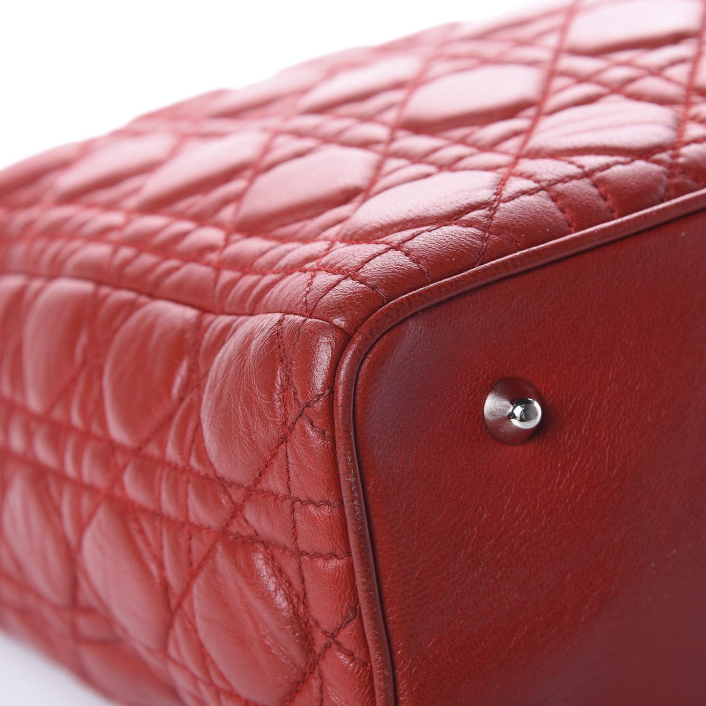 Lambskin Cannage Large Lady Dior Red