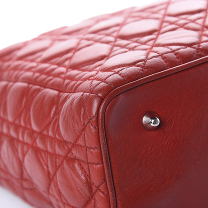 Christian Dior Lambskin Cannage Large Lady Dior Red 8 of 15