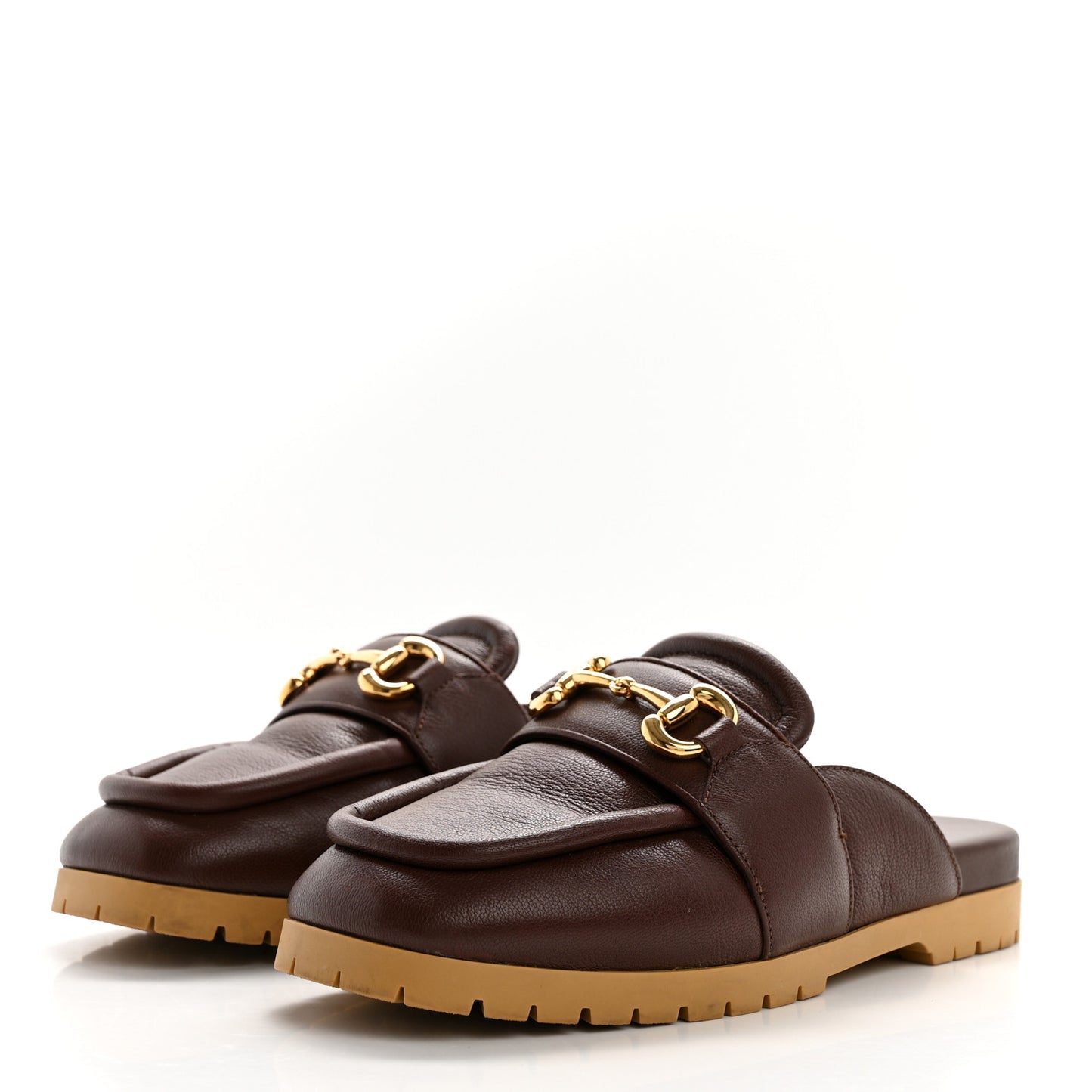 Calfskin Horsebit Mules 38 Burgundy