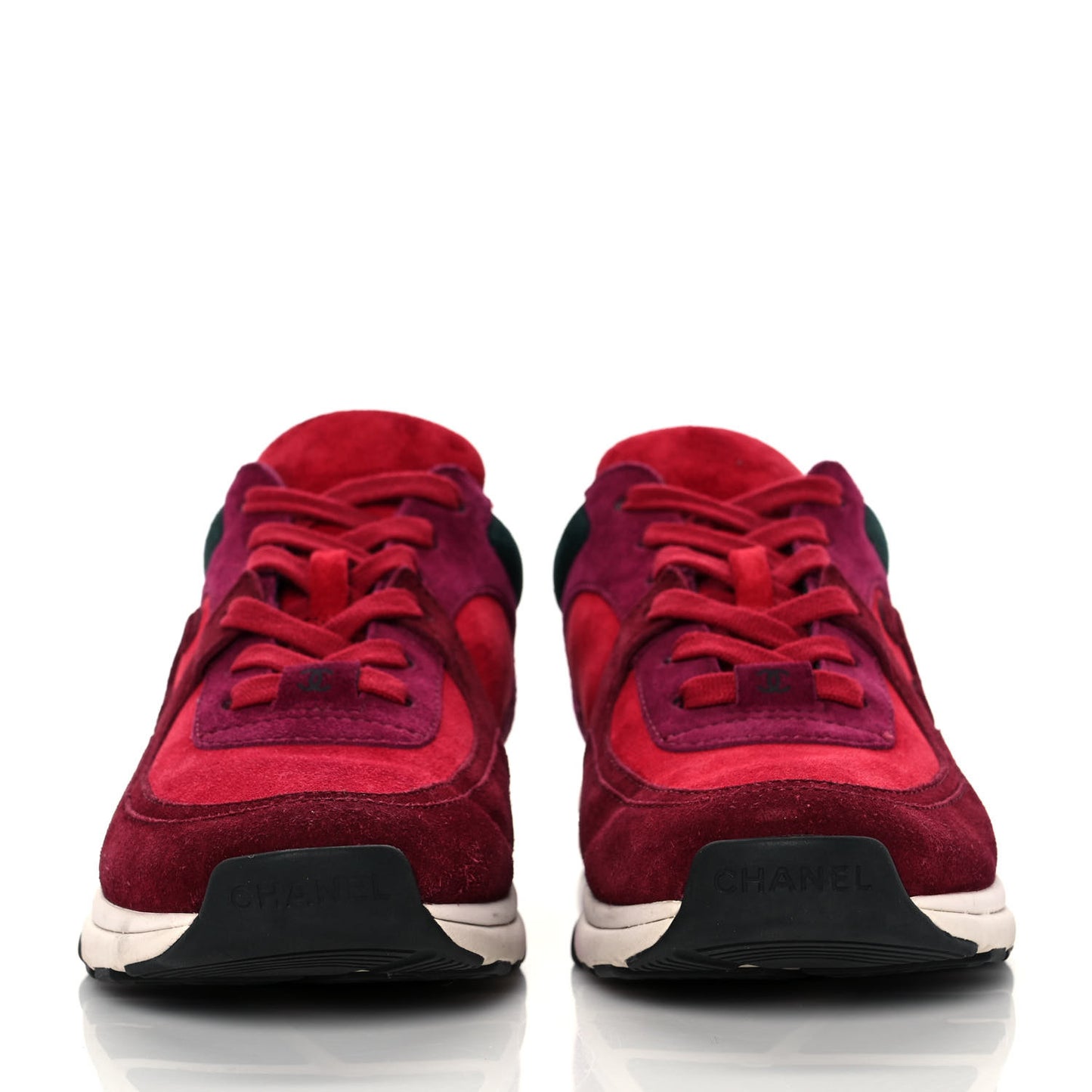 Suede Calfskin CC Sneakers 38 Burgundy Red