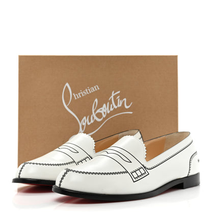 Christian Louboutin Calfskin Women Mocalaureat Tromp L'oeil Loafers 39 White 11 of 11