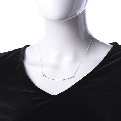 Tiffany Sterling Silver Large T Smile Pendant Necklace 2 of 4