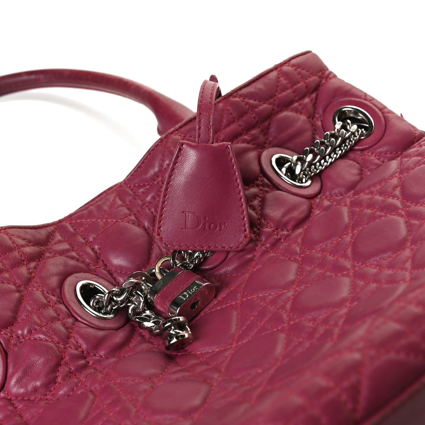 Lambskin Cannage Chri Chri Tote Fuchsia