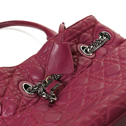Christian Dior Lambskin Cannage Chri Chri Tote Fuchsia 15 of 24