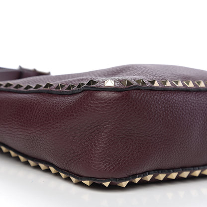 Valentino Garavani Pebbled Calfskin Small Rockstud Flip-Lock Messenger Bag Vinaccia 7 of 8