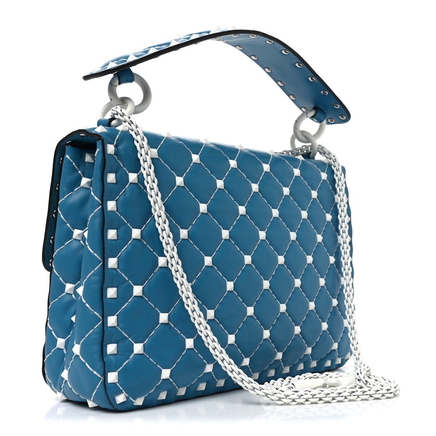 Valentino Garavani Nappa Medium Free Rockstud Spike Shoulder Bag Cerulean 3 of 9