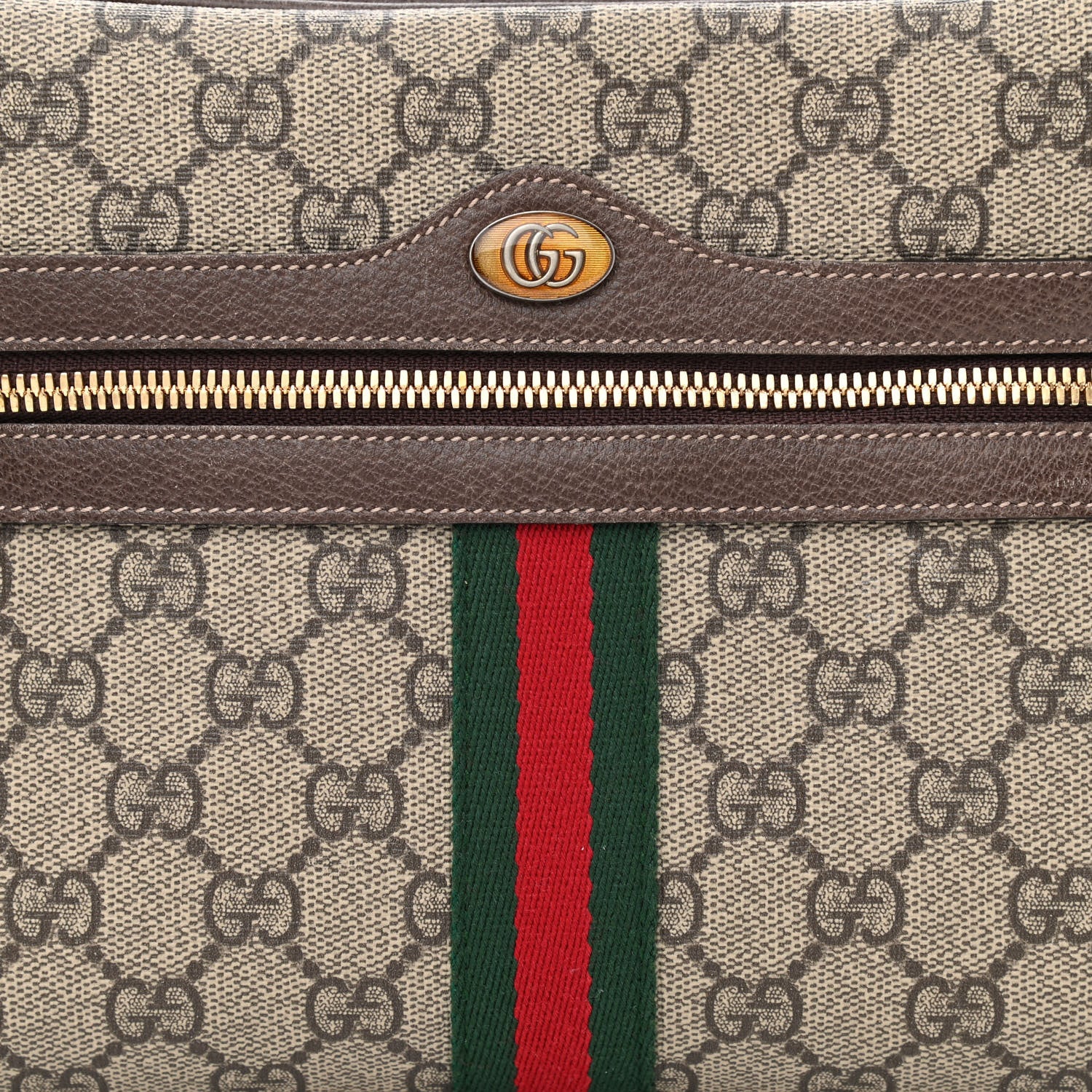 Gucci GG Supreme Monogram Web Small Ophidia Shoulder Bag Brown 8 of 10