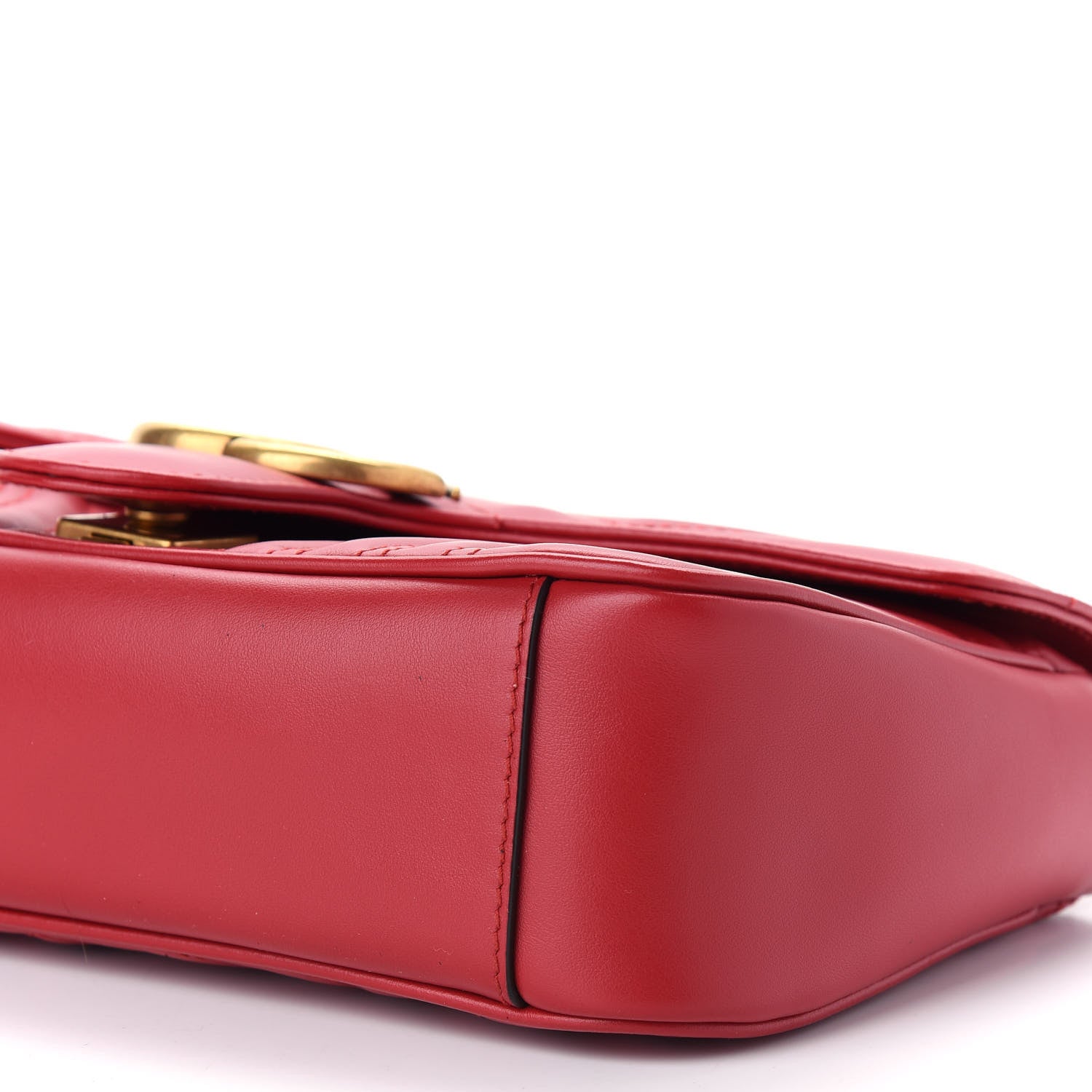 Gucci Calfskin Matelasse Small GG Marmont Shoulder Bag Hibiscus Red 9 of 9