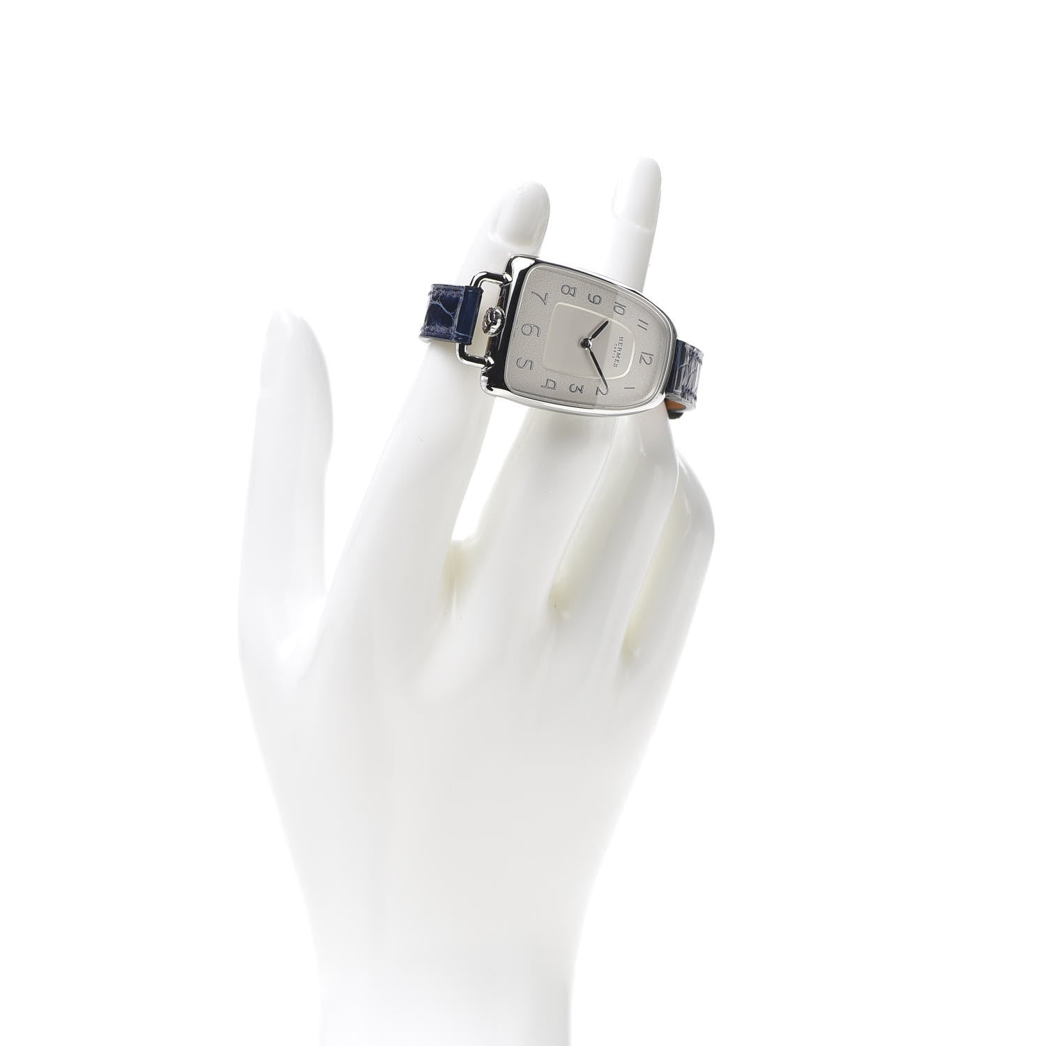 Hermes Stainless Steel Alligator 26mm Galop Quartz Watch Bleu Saphir 2 of 7