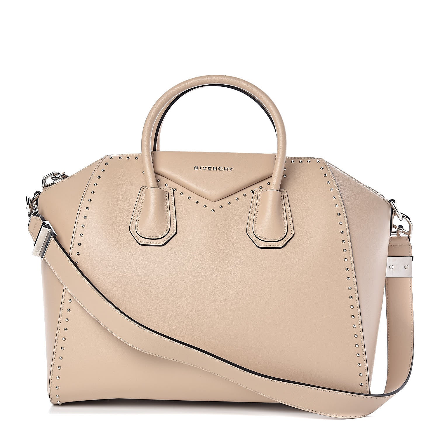 Givenchy Calfskin Medium Studded Antigona Beige Buff 1 of 12