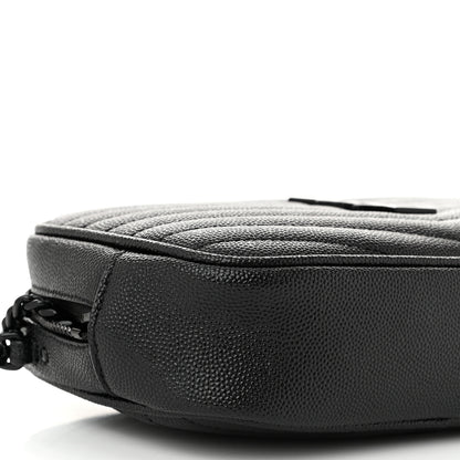 Saint Laurent Grain De Poudre Matelasse Monochrome Monogram Mini Lou Camera Bag Black 9 of 10