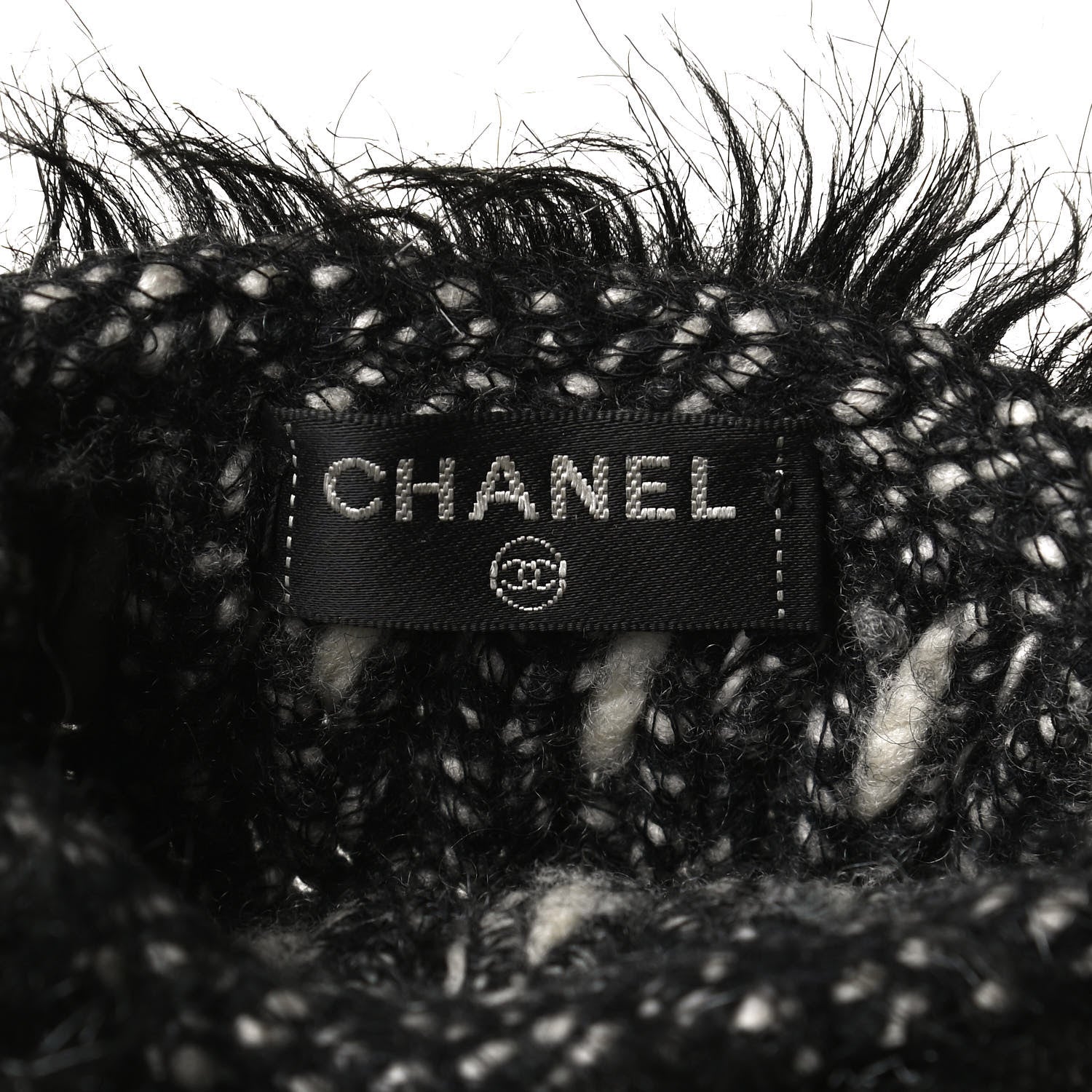 Chanel Tweed Fingerless Gloves Black 4 of 5