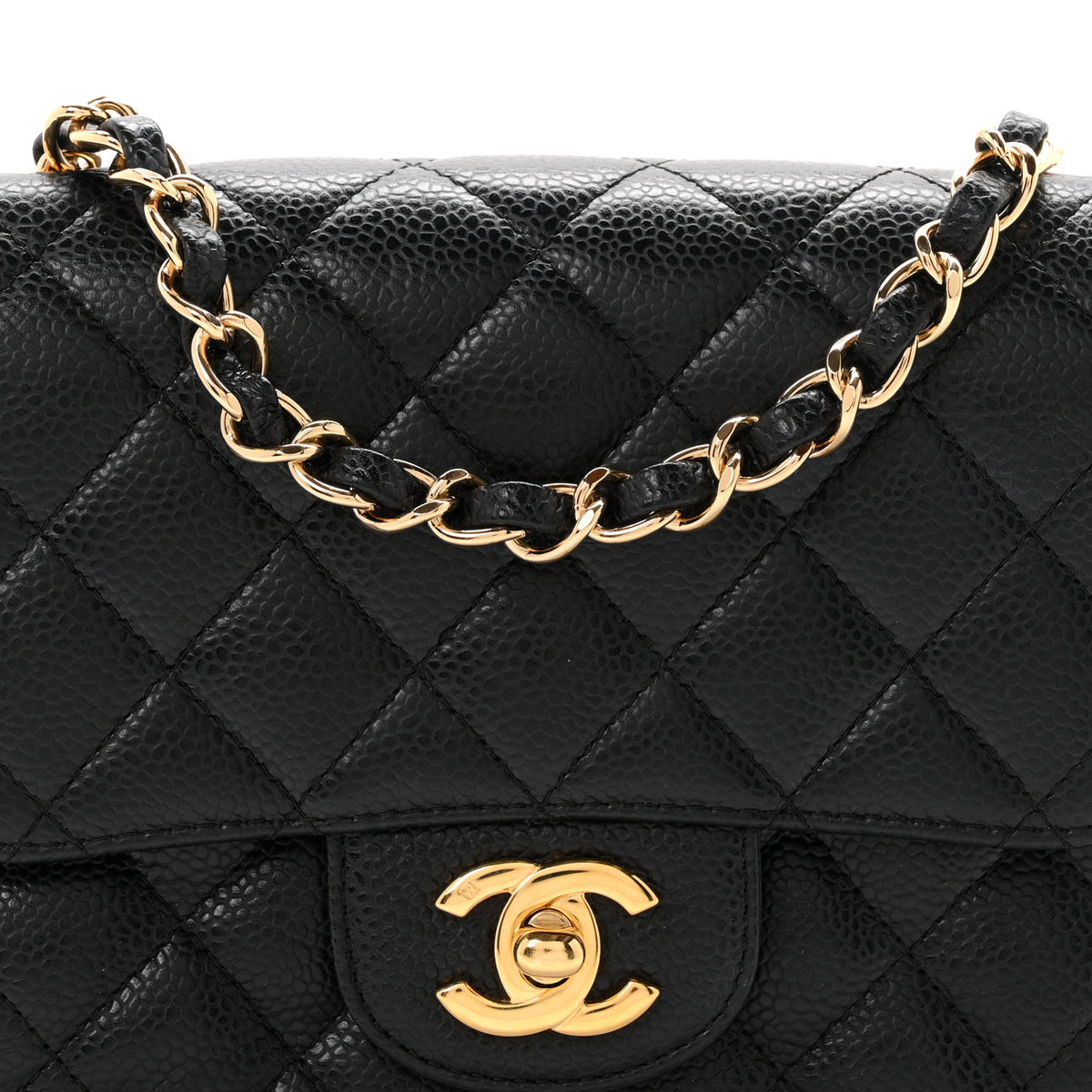 Caviar Quilted Mini Square Flap Black