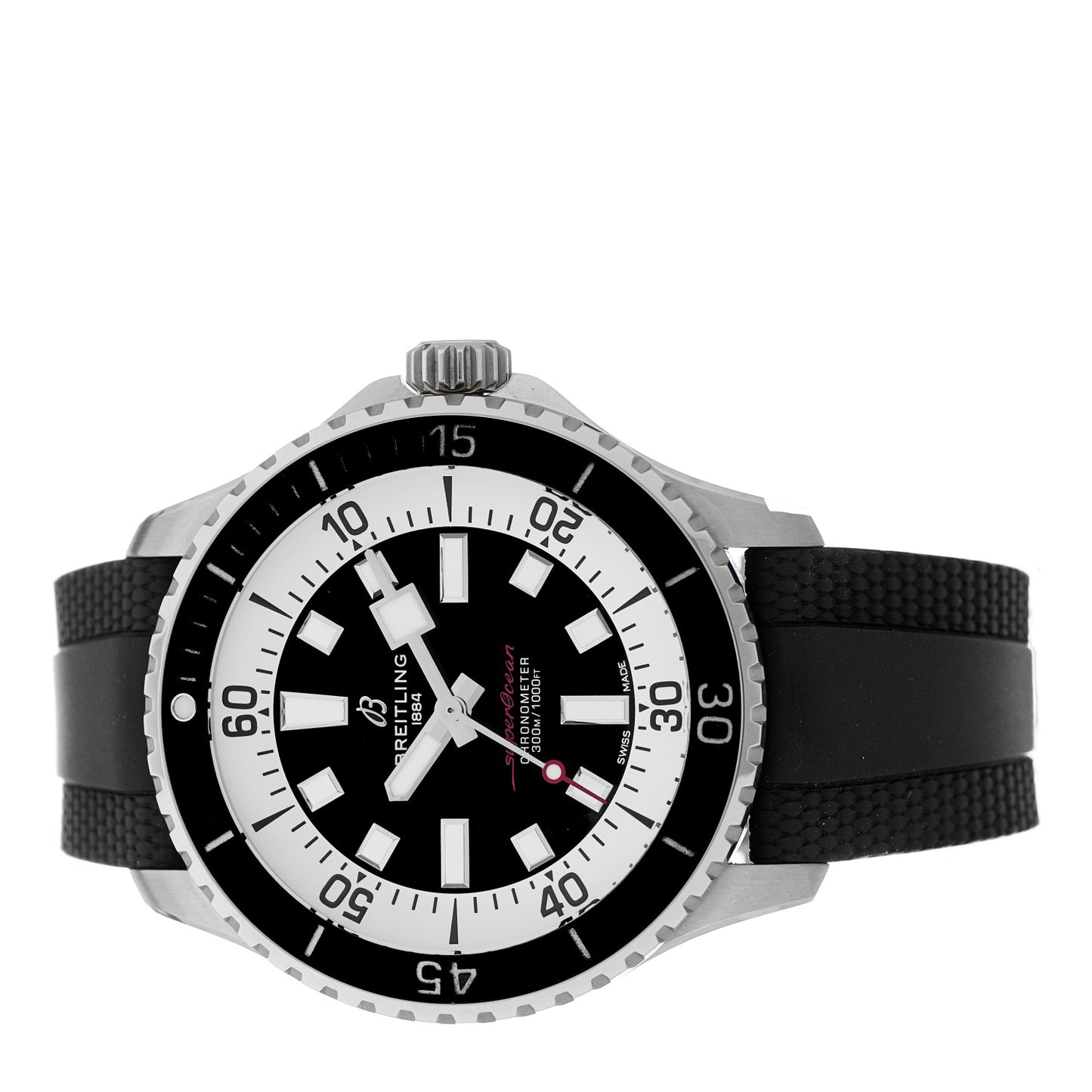 Stainless Steel Rubber 44mm SuperOcean Automatic Watch Black A17376
