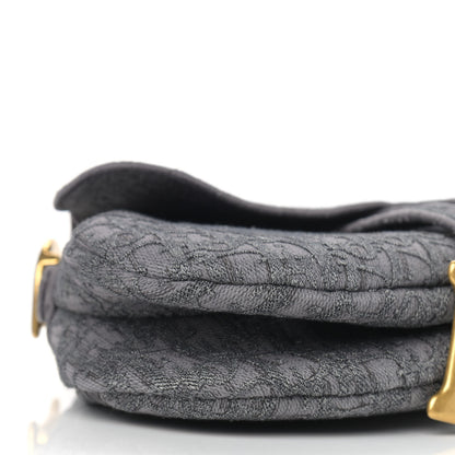 Christian Dior Oblique Denim Saddle Bag Grey 8 of 9