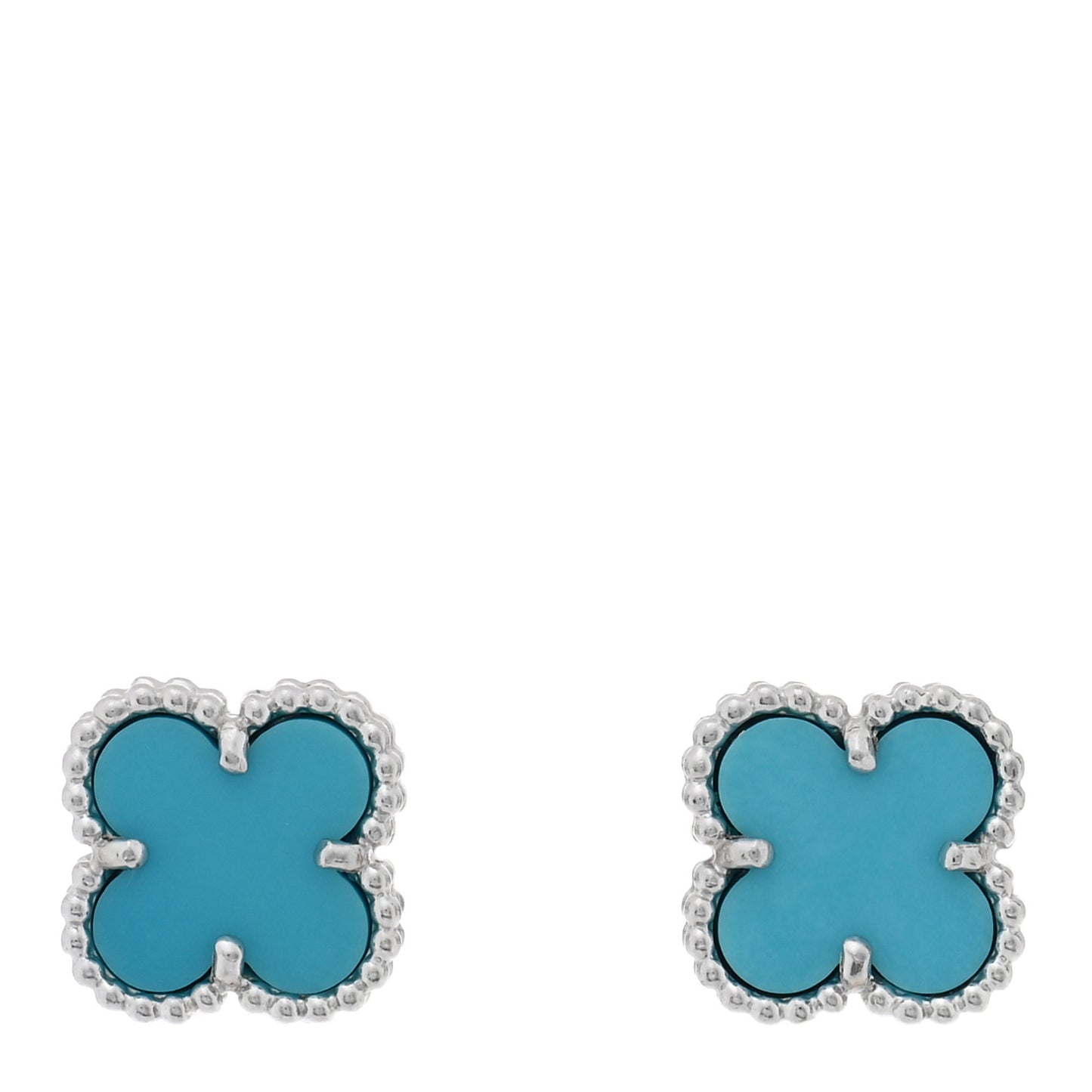 18K White Gold Turquoise Sweet Alhambra Earrings