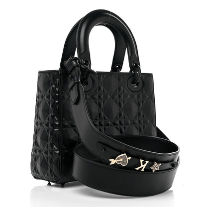 Christian Dior Calfskin Cannage Diamond Small My ABCDior Lady Dior Black 3 of 10
