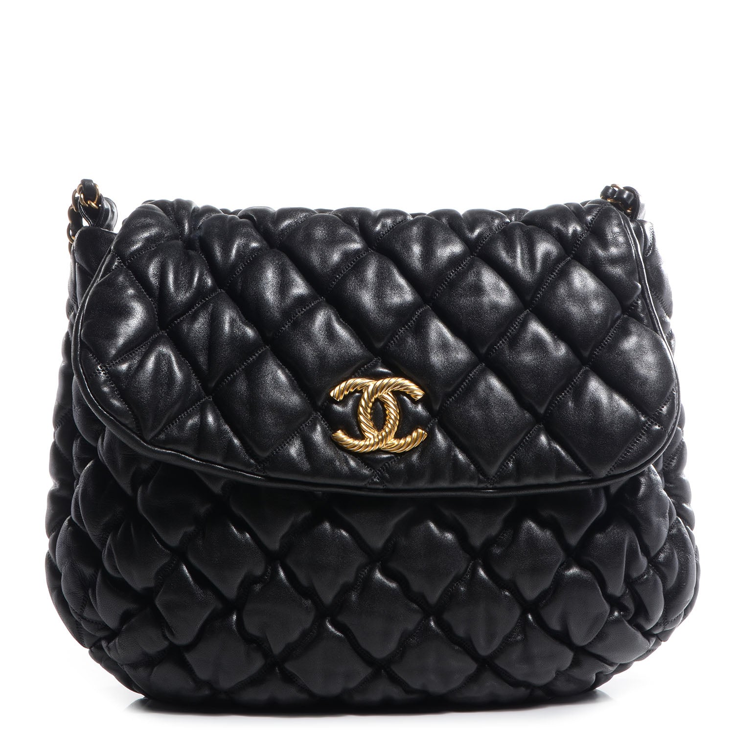 Chanel Lambskin Bubble Quilt Flap Black 1 of 7