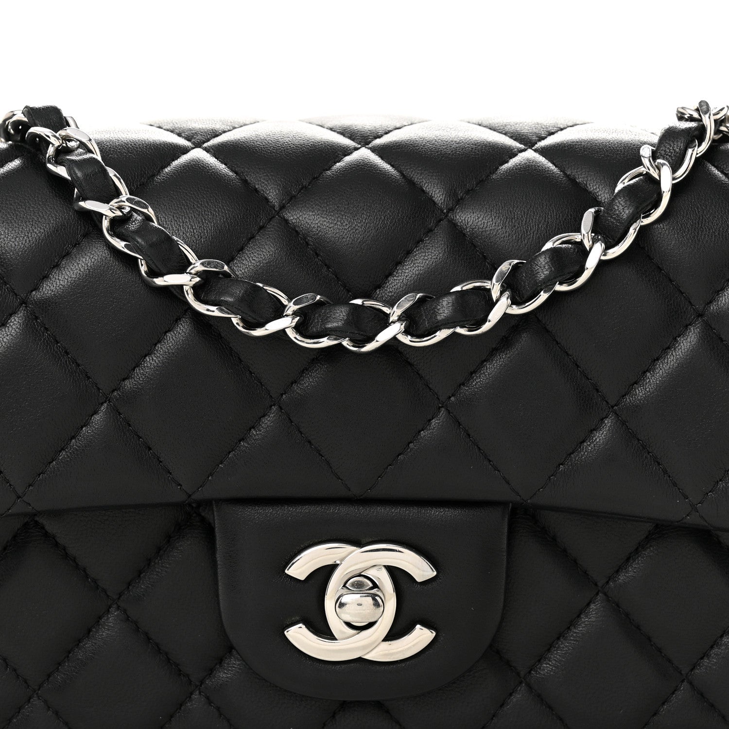 Chanel Lambskin Quilted Mini Rectangular Flap Black 7 of 10