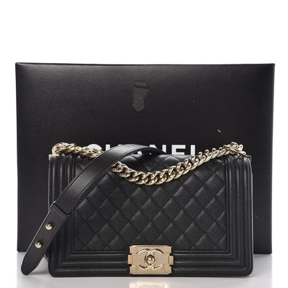 Chanel Caviar Quilted Medium Boy Flap Black 15 of 15