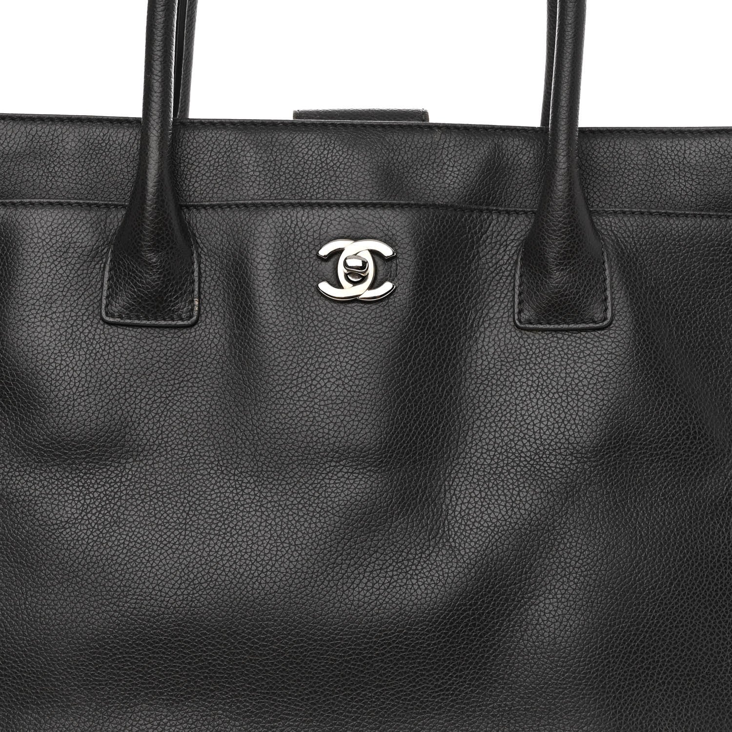 Chanel Calfskin Tall Cerf Tote Dark Grey 9 of 11