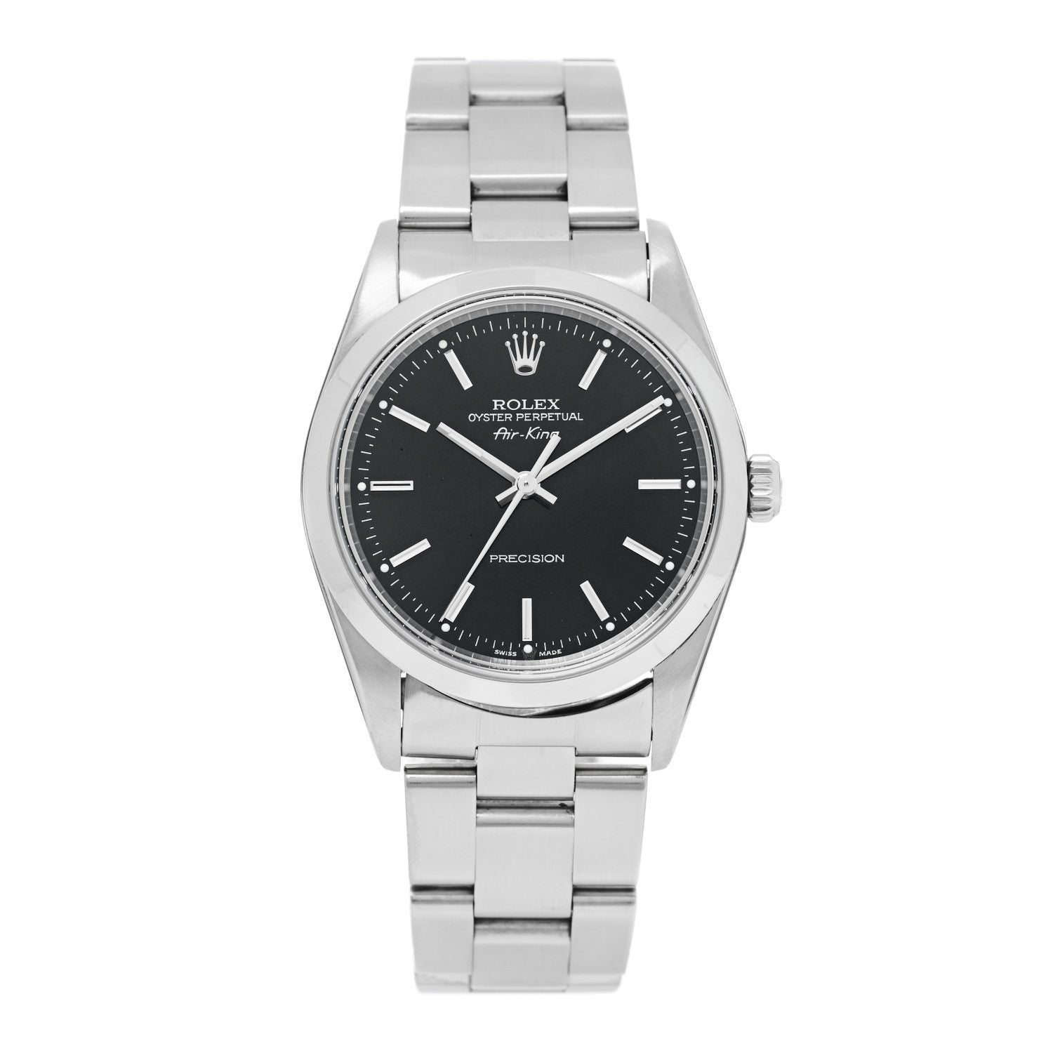 Rolex Stainless Steel 34mm Air-King Oyster Perpetual Precision Watch Black 14000M 1 of 4