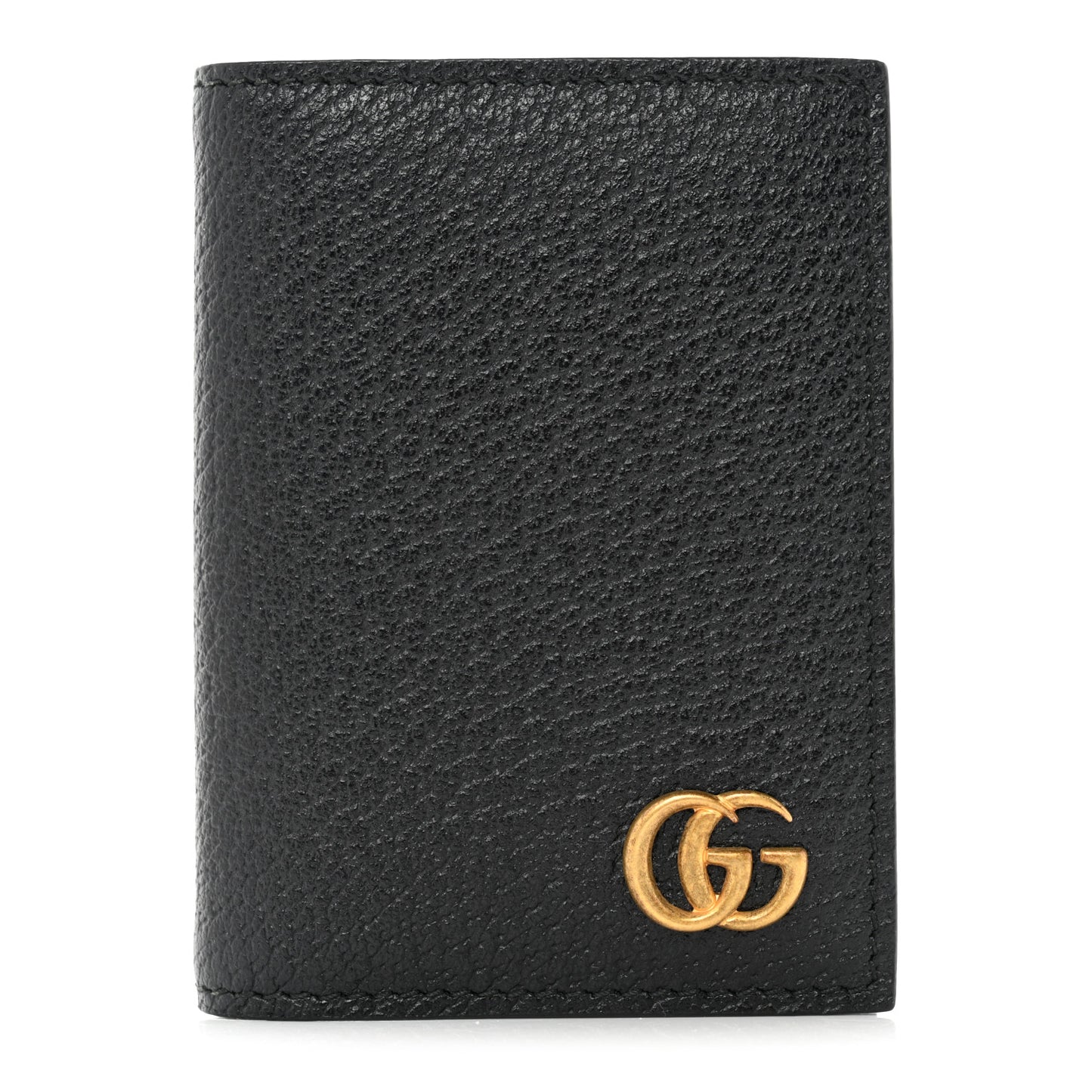 Calfskin Boar Effect GG Marmont Card Case Black