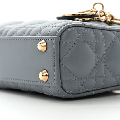 Christian Dior Lambskin Cannage Micro Lady Dior Cloud Gray 10 of 10