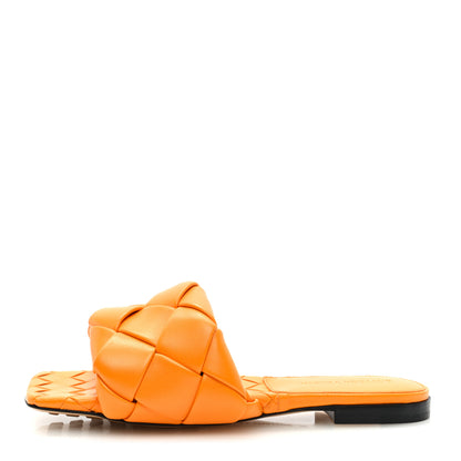 Bottega Veneta Nappa Maxi Intrecciato Lido Flat Sandals 36 Tangerine 1 of 7