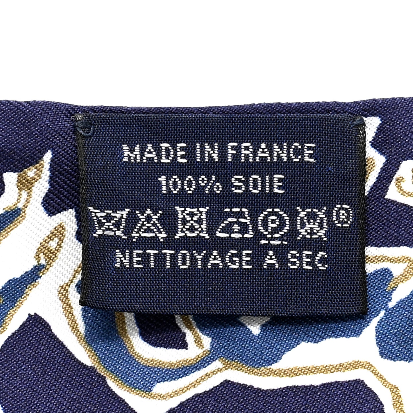 Silk Chevaux En Liberte Twilly Marine Indigo Blanc