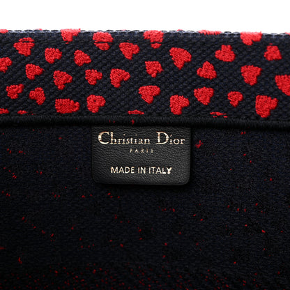 Christian Dior Canvas Embroidered Pop Heart I Love Paris Medium Book Tote Red Multicolor 6 of 11