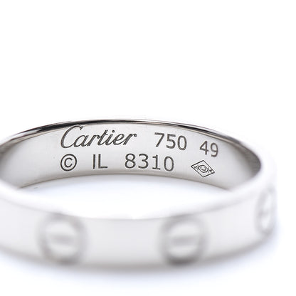 Cartier 18K White Gold 3.5mm LOVE Wedding Band Ring 49 4.75 4 of 4