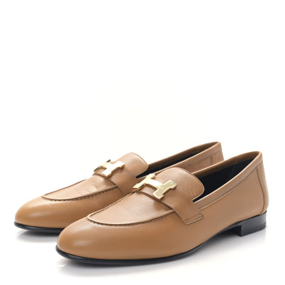 Hermes Goatskin Womens Paris Loafers 37 Naturel 3 of 8