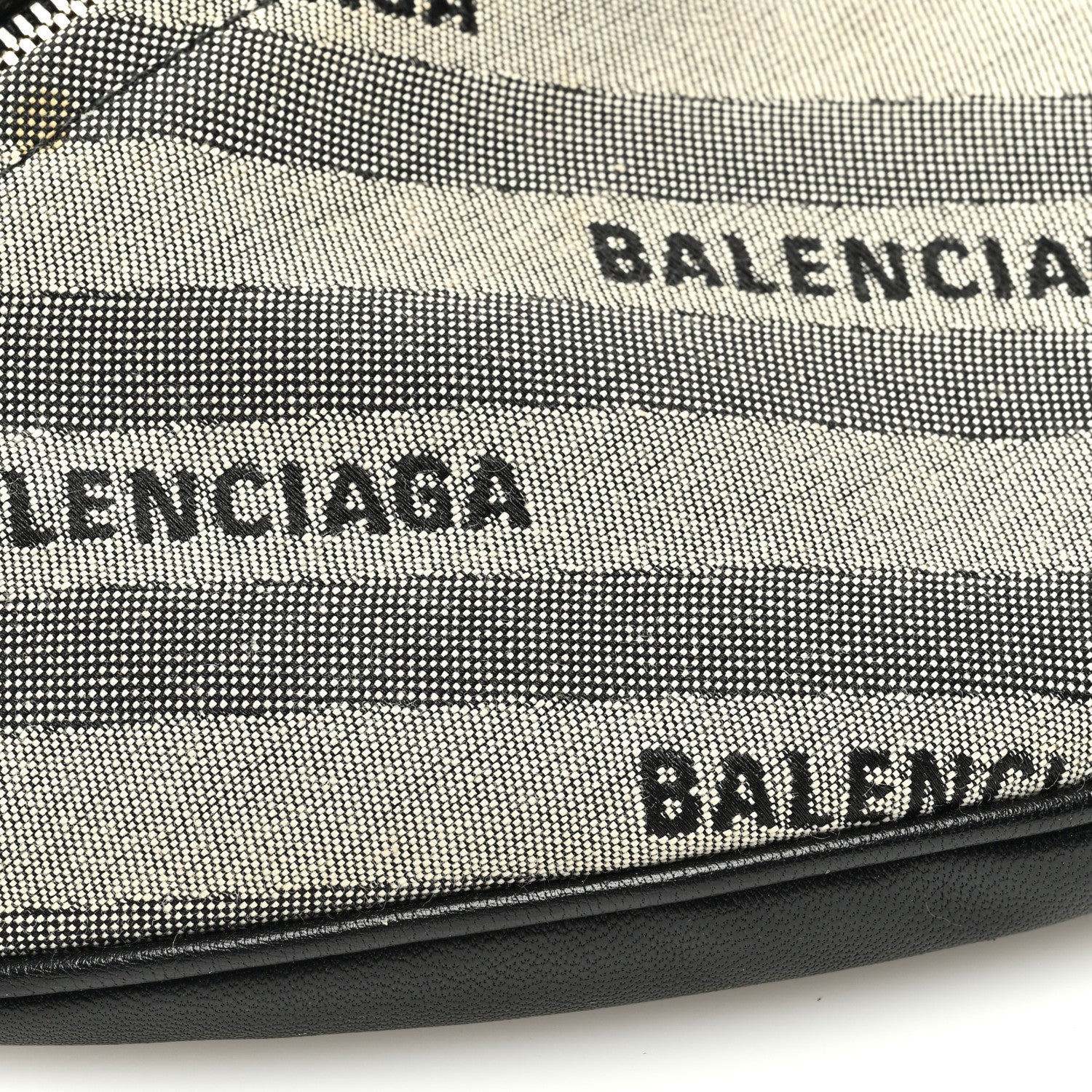 Balenciaga Canvas Jacquard Diagonal Allover Logo XS Souvenir Belt Bag Beige 8 of 9