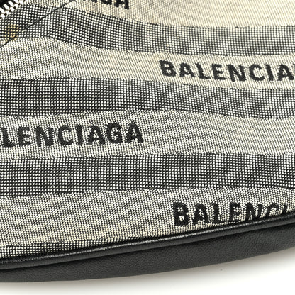 Balenciaga Canvas Jacquard Diagonal Allover Logo XS Souvenir Belt Bag Beige 8 of 9