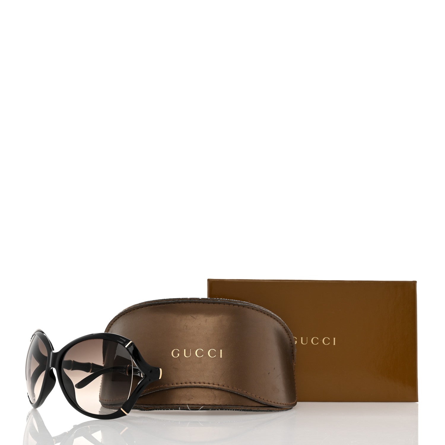 Gucci Oversized Oval Bamboo Sunglasses 3509/S Black 8 of 8