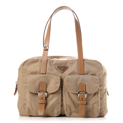 Prada Tessuto Nylon Vela Shopping Tote Beige 1 of 11