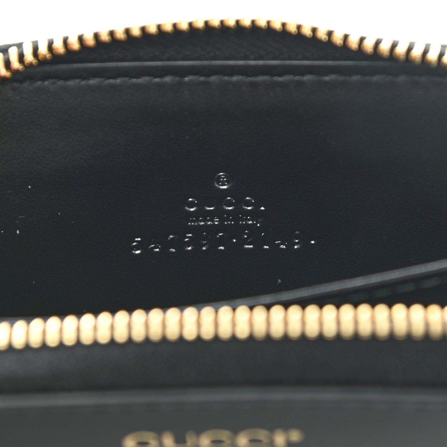 Plutone Calfskin Logo Zip Around Card Case Black