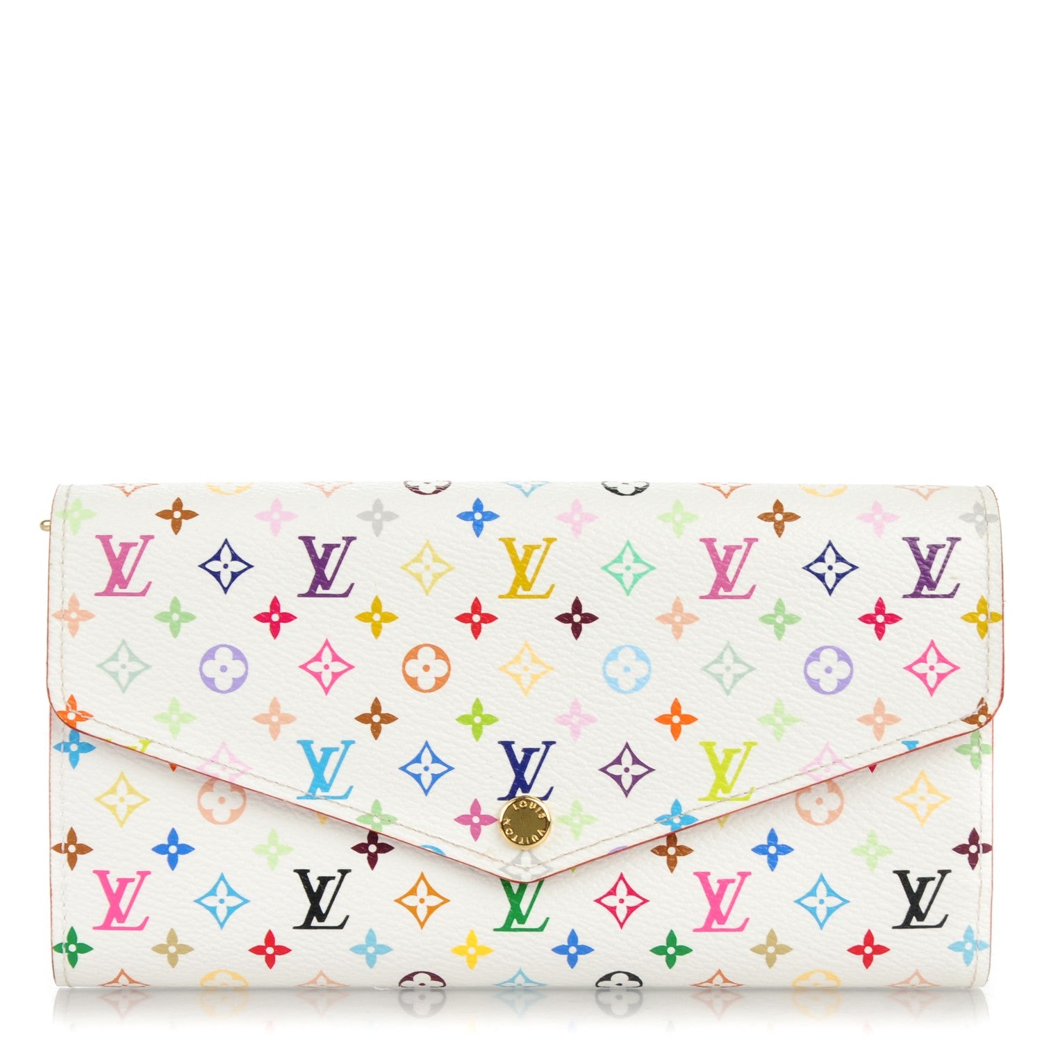 Louis Vuitton Monogram Multicolor Sarah Wallet NM White Litchi 1 of 7