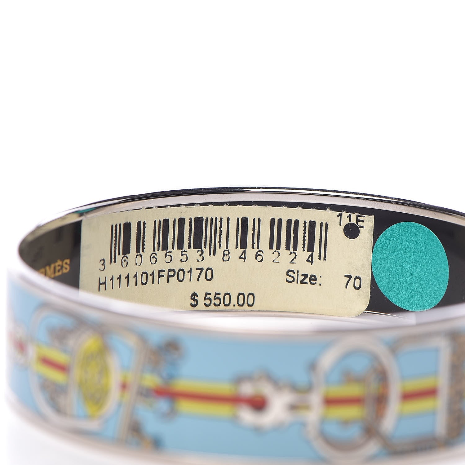 Hermes Enamel Printed Wide Concours d'Etrier Bracelet Bracelet 70 6 of 6