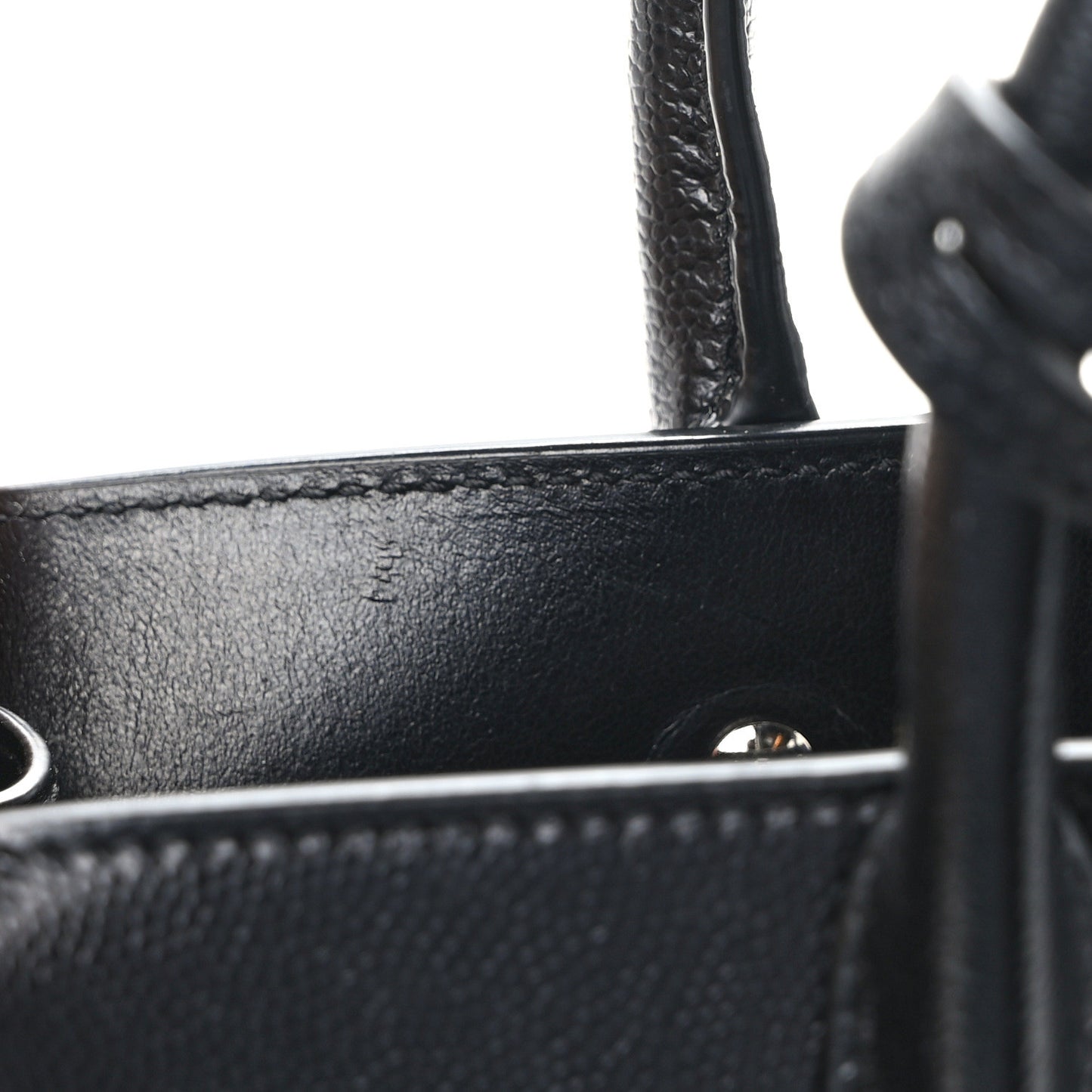 Grained Calfskin Nano Sac De Jour Black