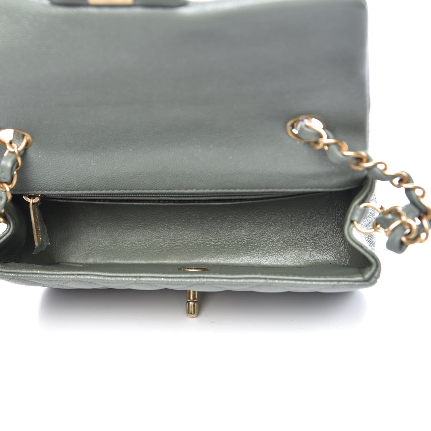 Chanel Iridescent Caviar Quilted Mini Rectangular Flap Green 7 of 9