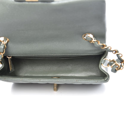 Chanel Iridescent Caviar Quilted Mini Rectangular Flap Green 7 of 9