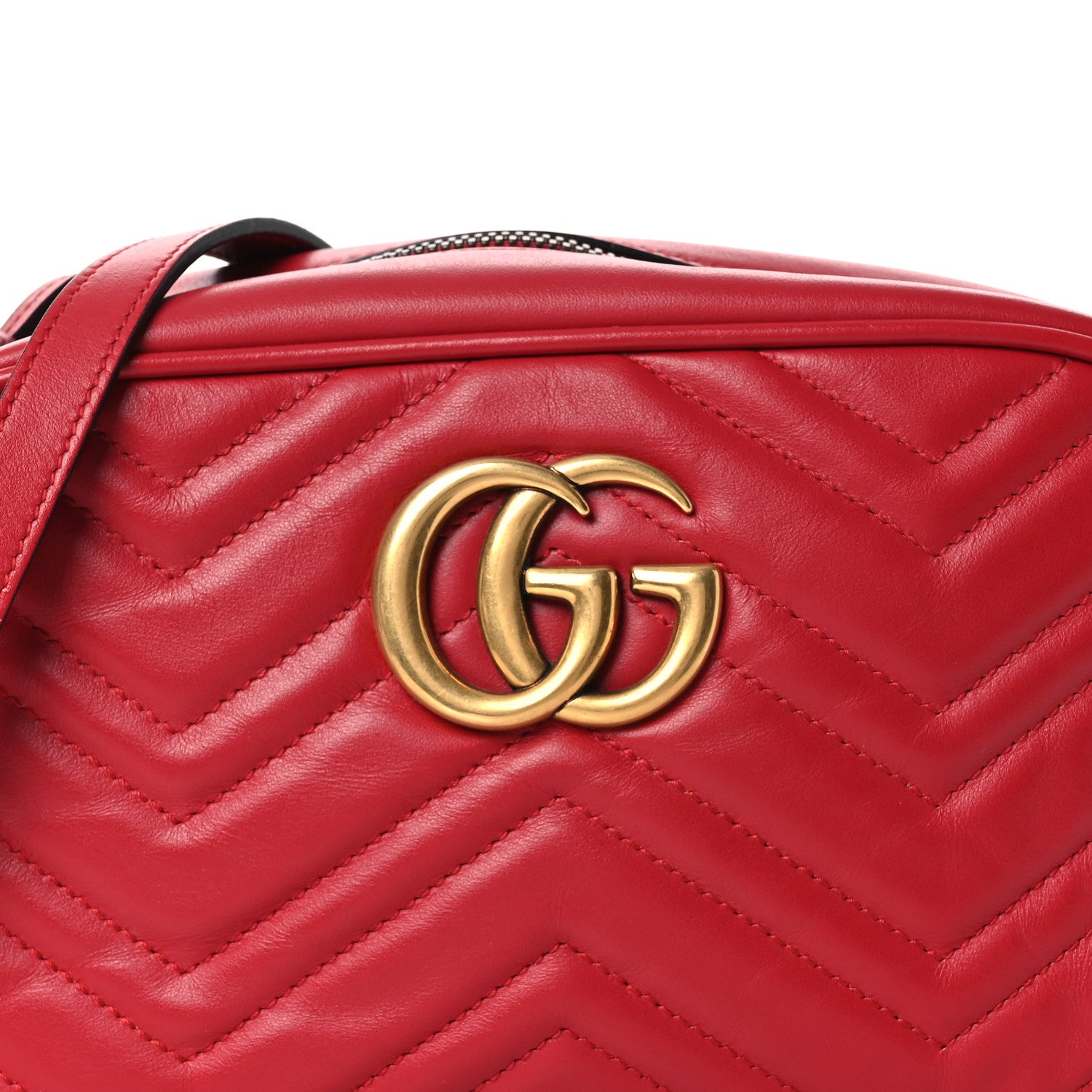 Gucci Calfskin Matelasse Small GG Marmont Chain Shoulder Bag